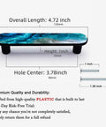 Four Pack Aqua Aquamarine Blue Water Cabinet Handles Three And Three Quarters Inch Hole Centers Black Drawer Pulls For Kitchen And Bathroom Cabinets Serene Ocean Wave Design Jewel Tone Finish Durable Metal Hardware diagram