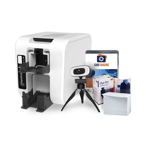 Single Side ID Card Printer Bundle With Ribbon 100 PVC Cards Card Imaging Software Web Camera Free Tech Support