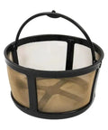 Reusable Gold Tone Mesh Coffee Filter For Keurig K Duo with basket handle, BPA free, dishwasher safe, durable design.