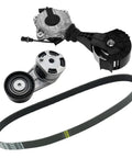 Get This Premium V Belt Tensioner Kit With Friction Wheel For Your BMW F20 F30 And MINI Cooper S N13 Engine. Heavy Duty Durability Means No More Weird Noises Or Slipping Belts While You Crush It On The Road Today. belt tensioner kit with belt, metal and plastic parts