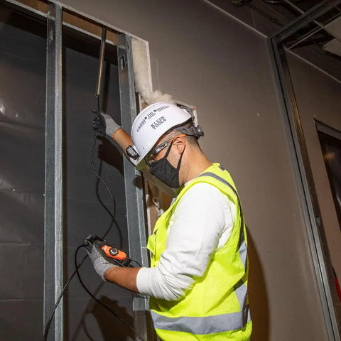 Worker using ET16 Borescope With 8mm Camera, 10-Foot Armored Gooseneck Endoscope, IP67 Waterproof in construction