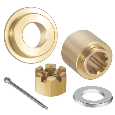 Propeller Installation Hardware Kit For Yamaha 25-30HP Outboards, Includes Thrust Washer, Spacer, Washers, Nut, And Cotter Pin