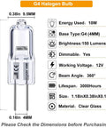 Bi-Pin Halogen Bulbs Pack of 10, 12V 10W, 150 Lumens High Output, Dimmable Warm White 2800K, CRI 100, Long-Lasting Cabinet Lighting diagram