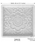 2-Pack DIY Antique Lotus Design Concrete Paver Molds For Garden Path Stepping Stones And Patio Walkway details of mold