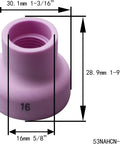 Champagne R Type TIG Alumina Ceramic Nozzles Cups No Thread Design For No Fuss Arc Starts And Clearer Visibility Five Eighth Inch Sixteen Millimeter