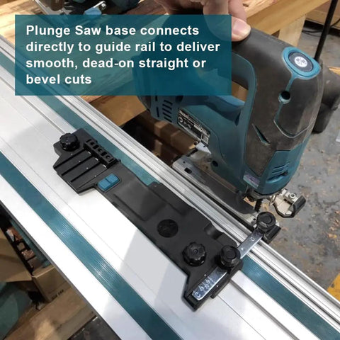 Heavy Duty 110 Inches Aluminum Guide Rail For Track Saws And Routers With Connector Kit providing stable support for plunge saw cuts.