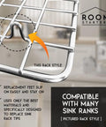 Image of a kitchen sink grid illustrating compatibility. Kitchen Sink Rack Feet 20 Pack Replacement For Kohler Rack Rubber Feet 84544-0 White Durable.