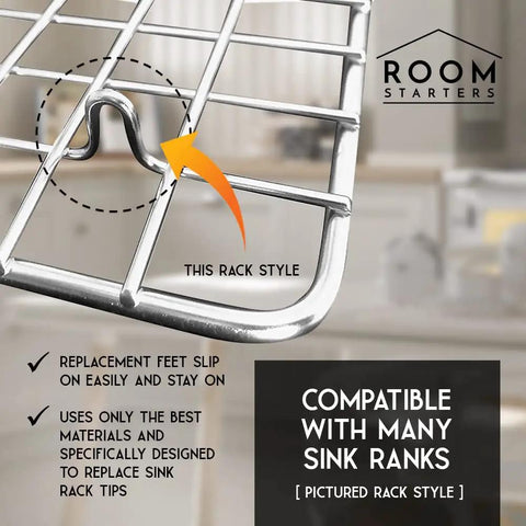 Image of a kitchen sink grid illustrating compatibility. Kitchen Sink Rack Feet 20 Pack Replacement For Kohler Rack Rubber Feet 84544-0 White Durable.