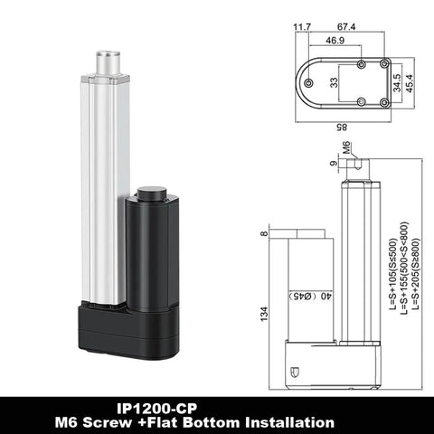 Heavy Duty DC 24V Linear Actuator With 2500N Thrust For Industrial Automation, Smooth Quiet Motion, Pro Grade Electric Actuator For Lifts, Tables, Machinery And Robotics, M6 screw mount, 900mm stroke