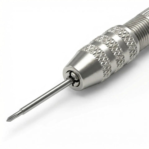 Close-up of Premium Two Piece Double Ended Pin Vise Kit Equipped With Precision Brass Chucks for precise jewelry crafting.
