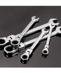 Flexible Ratcheting Wrench Set With 12 Pieces 8 To 19mm Metric Spanner Gear Ring Kit Beefy Flexible Head 72 Tooth Ratchet