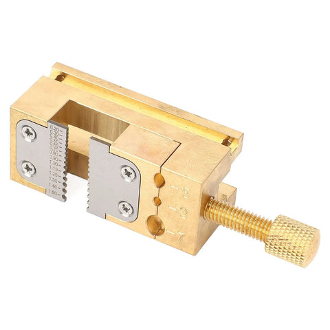 Brass Watch Repair Vise Clamp Kit With 0.2-1.5mm Hole Range showing adjustable brass clamp and screw mechanism.