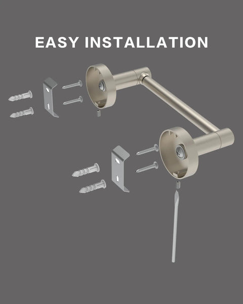 Pivoting Toilet Paper Holder With Double Post Mount In Brushed Nickel And Satin Nickel Finish easy installation parts display