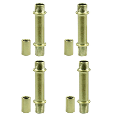 Rock Solid Gold Lamp Extension Rods 4 Pack 50mm Beefy Iron Connector Poles Rustproof Ceiling Light Hardware with hollow core.