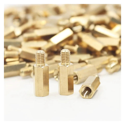 Brass Hex Pillar Standoff Kit For DIY Electronics PCB Mounts M2 Through M5 With Male Female Nuts Knurled Caps And Spacer Hardware For Easy Maker Projects, brass hex standoffs