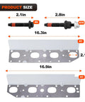 Premium Heavy Duty Exhaust Manifold Gasket Kit With Studs Bolts And Nuts For Dodge Ram Challenger Charger Durango 5 7 Hemi 2009 To 2020 dimensions and components.