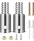 Two Pack Threaded Tip Replacement Kit for Mop and Broom Poles Ultra Durable Metal Handle Tips With 1 Inch Thread Easy Install