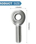 Two Pack Five Eighths Inch Heim Joint CM10 Rod End Bearings Set, Five Eighths Inch Right Hand Male Thread 18 TPI, Includes Jam Nuts, Heavy Duty Linkage For Machinery And Automation, Smooth Motion And Easy Install, size view