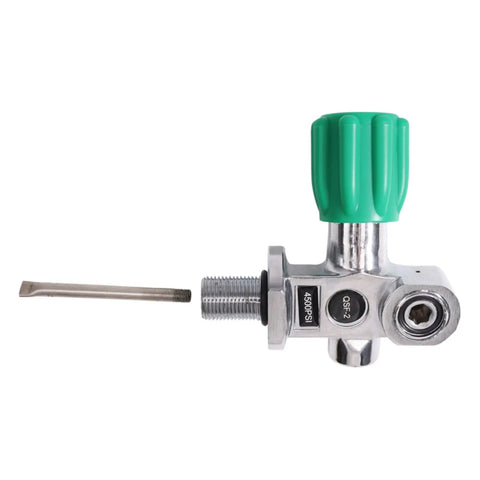 4500 Psi Scuba Tank Valve DIN Yoke M18x1.5 Copper Body with Green High Flow Design