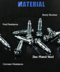 Bulletproof 30 Piece 4X32Mm Heavy Duty Zinc Plated Steel Molly Bolt Wall Anchor Screw Set For Drywall Plaster And Tile Hardware in a close-up view.