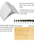 Corner Edge Trimmer Set 10 Pack Leather Corner Punch Cutter Die Cutting Mold for Wallet Belt with 10 sizes shown