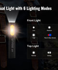 Two Pack Pocket Flashlight EDC Clip Light With Magnetic Base 675 Lumen USB C Rechargeable Slim Flat IPX4 Waterproof Dual Modes