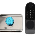 Foolproof Smart Biometric Door Lock With Wireless App Control And Instant Keyless Entry Heavy Duty Aluminum Alloy Fingerprint Deadbolt with keypad and knob.