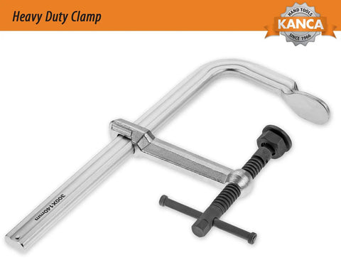 Beefy Heavy Duty Bar Clamp With A 24 Inch Opening And 12000 N Clamping Force In Drop Forged F Clamp Design for welding and woodworking.