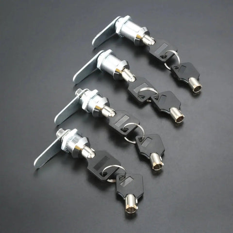 Drawer Tubular Cam Lock Set For Doors, Mailboxes, And Cupboards With Locking Plate, Heavy Duty Furniture Hardware, keys shown.