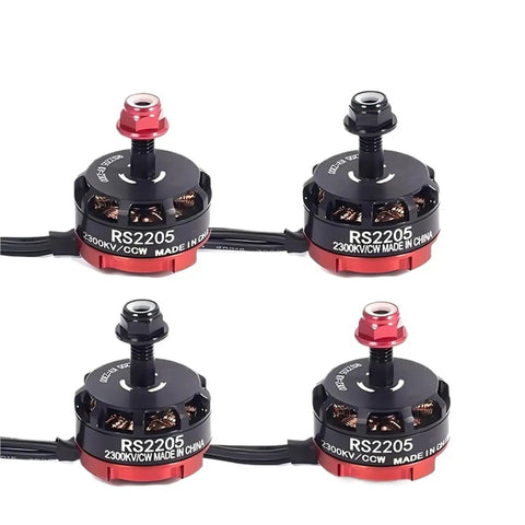 2300KV CW CCW Brushless Drone Motor With 20A/30A BLHeli_S ESC for FPV Racing Quads, shown in a 4-pack