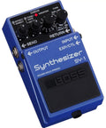 SY-1 Guitar and Bass Synth Pedal With Polyphonic Synth Engine, Hold Function For Sustained Voices, Expression Input, And Send Return Loop For Seamless Layering And Rich Onstage Studio Tones in blue casing with control knobs visible.