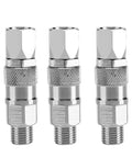 360 Degree Swivel Sprayer Joint For Airless Hoses Stainless Steel Heavy Duty 1 Quarter Inch Connector For Spray Gun Hose High Pressure Swivel Fitting Durable Graco Paint Sprayers Hose Adapter 3 Piece Set, three stainless steel fittings