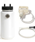 MR CARTOOL brake bleeder bottle kit, 1L white plastic bottle with black cap, magnet mount and clear suction hose