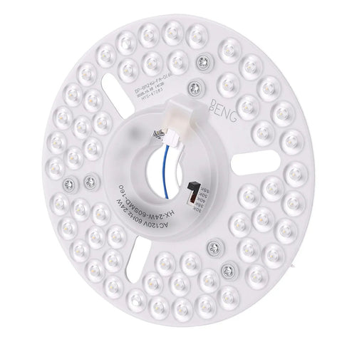 AUNMAS 6.30in LED Ceiling Fan Light Retrofit 5CCT Adjustable 3000K-6500K round light module with multiple LED bulbs.