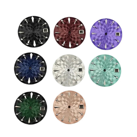 Assorted colors of 29mm Watch Dial With Single Calendar Modified NH35 Face For NH35 NH36 Mechanical Movements DIY Parts Black Green Easy Install