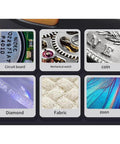 500X Digital Microscope With 2 Inch LCD Screen 1080P HD Camera Eight LED Lights Adjustable Brightness USB Connection For Electronics Repair Coin Collection And DIY Inspections showing circuit board, watch, coin, diamond, fabric and zoom detail samples