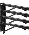 Four Pack 12 Inch E Track Shelf Brackets Foldable Steel Double Joint Cargo Rack Ramp Door Compatible For Vans Trailers set of heavy duty black brackets