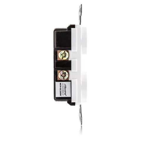 Side view of Dual Control AC Toggle Duplex Combination Light Switches 15 Amp White 2 Pack for kitchen and bathroom