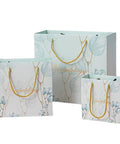 Blue Paper Bags Set Of 30 Premium 3D Cut Totes For Shopping Clothing Jewelry And Souvenirs Includes 10 Small 10 Medium 10 Large