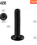 Top Drawer High Quality M6 X 25MM Flat Head Hex Socket Cap Screws 304 Stainless Steel Black Oxide showing size details.