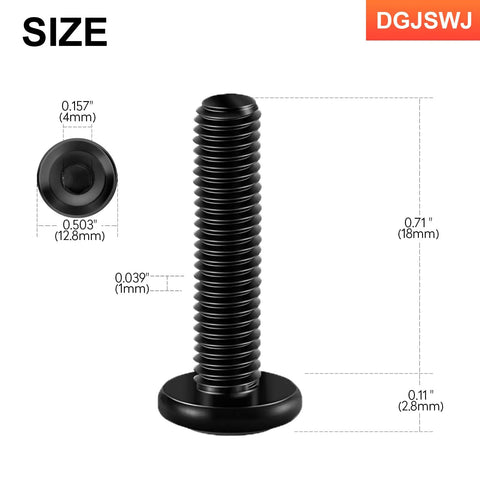 Top Drawer High Quality M6 X 25MM Flat Head Hex Socket Cap Screws 304 Stainless Steel Black Oxide showing size details.