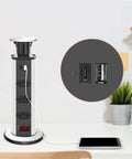 Pop Up Desk Organizer Power Strip With Usb Type C Charging And Multiple Sockets, Hidden Socket Design keeps cords tidy.