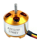 Beefy 2700KV Golden Brushless Outrunner Motor For RC Aircraft And Drones With 27mm Body Weight 50g, front view