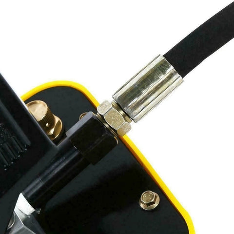 Hustle Ready Heavy Duty Pneumatic Hydraulic Foot Pump Packed With 2.3 Liter Air Tank And 3/8 Inch Npt Connectors Engineered Smooth For Tough Workshop Crimping Projects