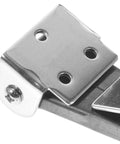 Close-up of Stainless Steel 304 Rubber Door Latches With Toggle Clamps Four Pack for toolbox use, showcasing metal and rubber construction.