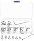Zero Fuss 304 Stainless Steel Torx Security Screws Kit 120 Pack displayed in clear organizer with included T6 wrench.
