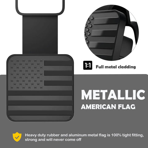 2 Inch Trailer Hitch Cover With American Flag Design for 2 Inch Hitch Receivers Class 3 4 5 Heavy Duty Metal Construction