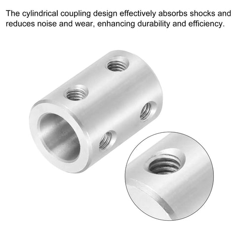 Beefy Steel Shaft Coupler For Motors And 3D Printers 4mm To 10mm, 22mm Long 16mm Diameter Encoder Joint, Heavy Duty DIY Connector Reducing Shock And Noise, Includes 8 M4 Screws, 2 Pieces stainless steel coupler