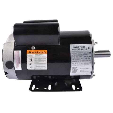 5HP Air Compressor Electric Motor 230V 22A Single Phase 3450RPM 56HZ Open Drip Proof Frame With Seven Eighths Inch Keyed Shaft