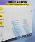 Pro Grade Stud Welder Dent Repair Kit With 1.8KW Spot Welder showing fast heat dissipation with air flow illustration